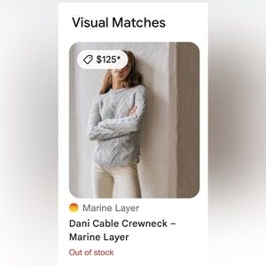 Marine Layer white cable knit sweater